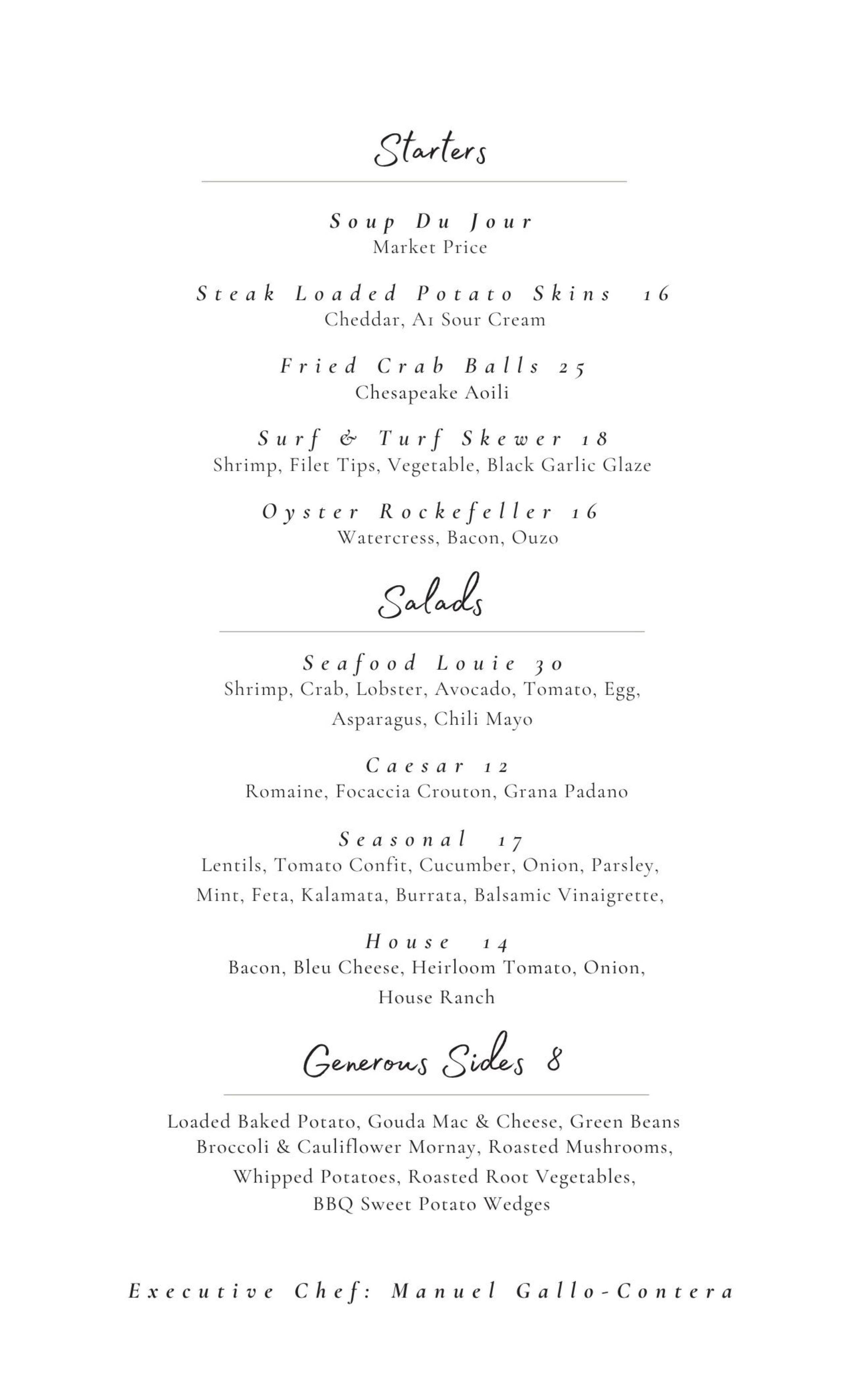 BONZ 2026 Spring Menu Page 1